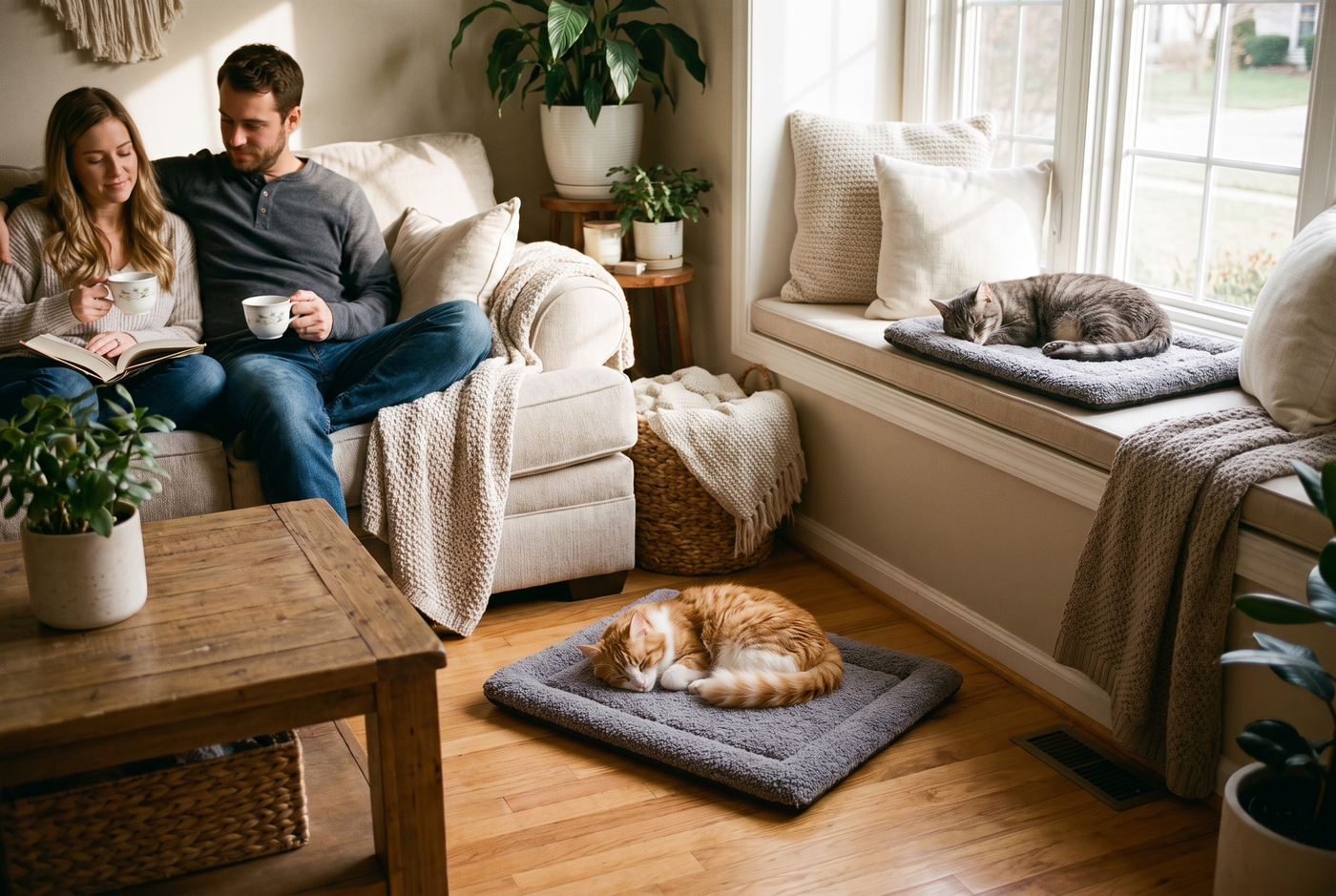 Mavelle mats in a cozy living room